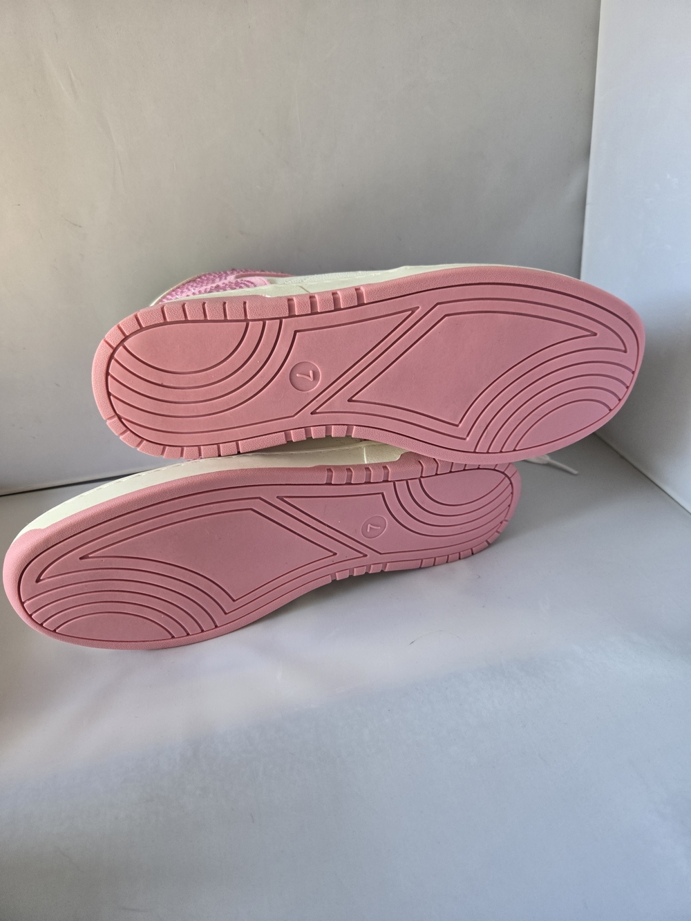 Wild Pair Pink and White Rhinestone Accent Sneakers - Picture 5 of 5